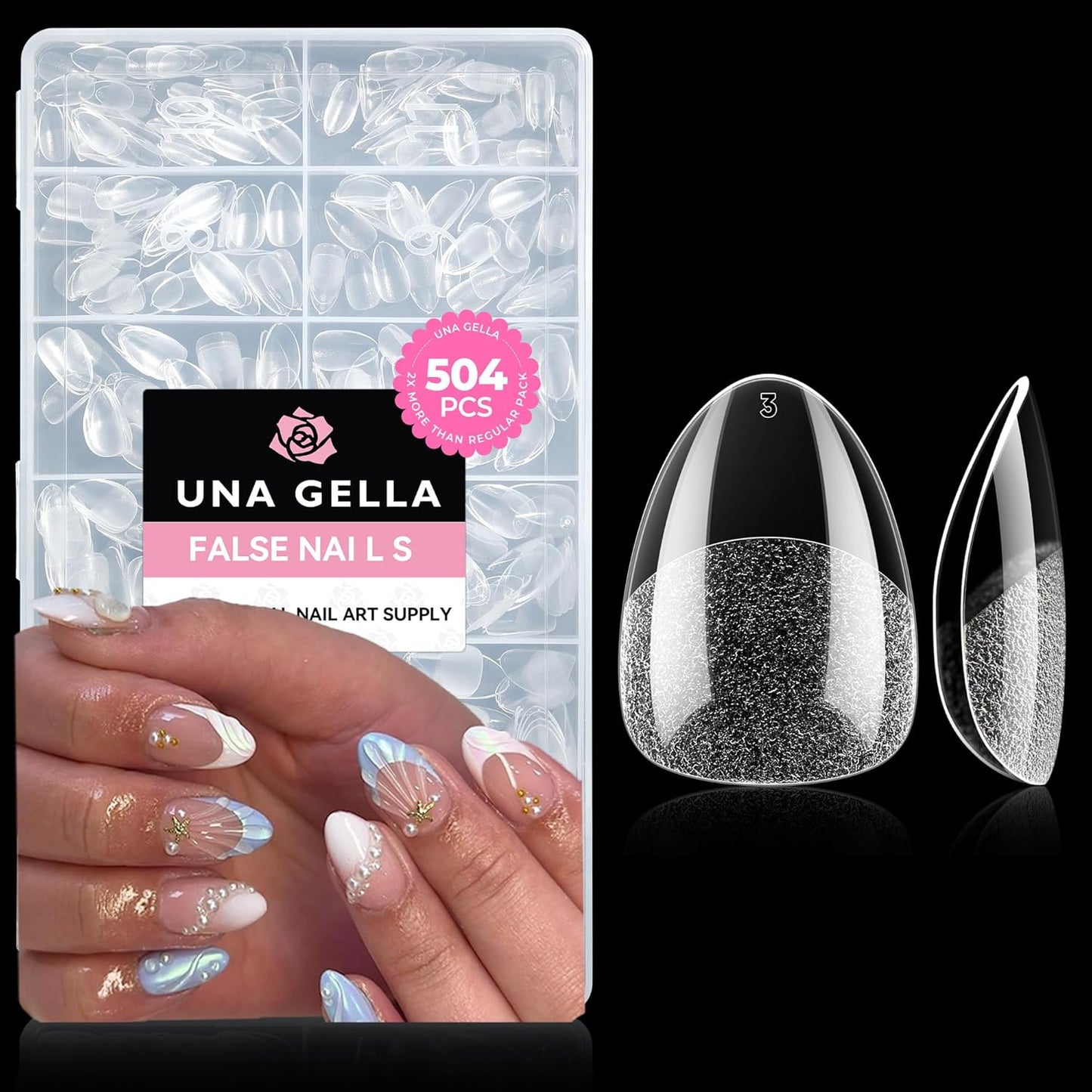 UNA GELLA Gel Nail Glue, Solid Nails Gl ue Gel 40g Lamp Curing Needed Soak Off G LUE Strong Nail G LUE G el for Acrylic Fake Nails Tips Extension Press On Nails for Gelly Tips