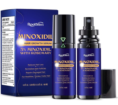 Minoxidil 5% Hair Growth Serum - Extra Strength Treatment for Men & Women | 2-Pack, 60ML Each