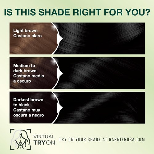 Garnier Nutrisse Ultra Crème Hair Color - 100% Gray Coverage, Vegan & Cruelty-Free, 10 Black (Licorice)