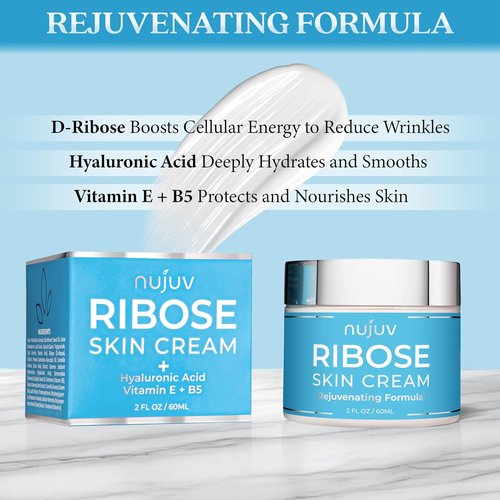 Ribose Anti-Aging Cream - Rejuvenating Formula with D-Ribose & Hyaluronic Acid - Firming Moisturizer | 2 oz