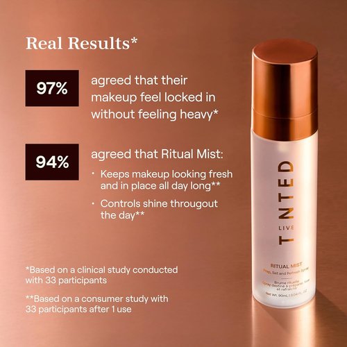 Live Tinted Ritual Mist Makeup Setting Spray - Long-Lasting 16HR Finish | Lightweight & Waterproof