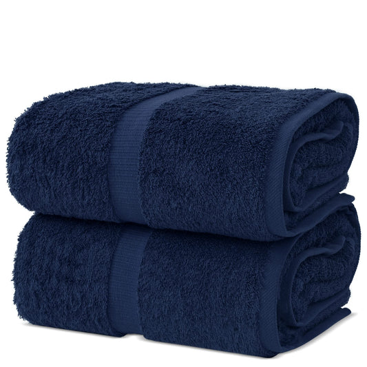 Chakir Turkish Linens, 100% Cotton Premium Quality Turkish Bath Sheets (35''x70'' Large Bath Sheet Towels - Navy)