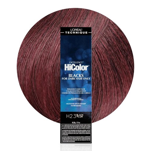 L'Oréal Technique HiColor Permanent Hair Color - Violet & Blacks, Anti-Breakage Formula for Dark Bases