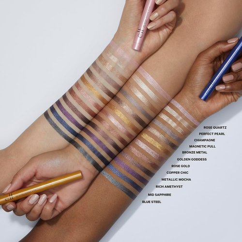 e.l.f. No Budge Shadow Stick - Long-Lasting Cream Eyeshadow in Champagne Crystal | High-Pigment, Vegan & Cruelty-Free