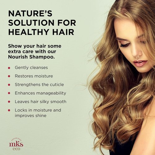 MKS Eco Nourish Shampoo - Cleanses & Strengthens Fine Hair - Moroccan Argan Oil & Hemp Seed Oil - Vegan & Cruelty-Free