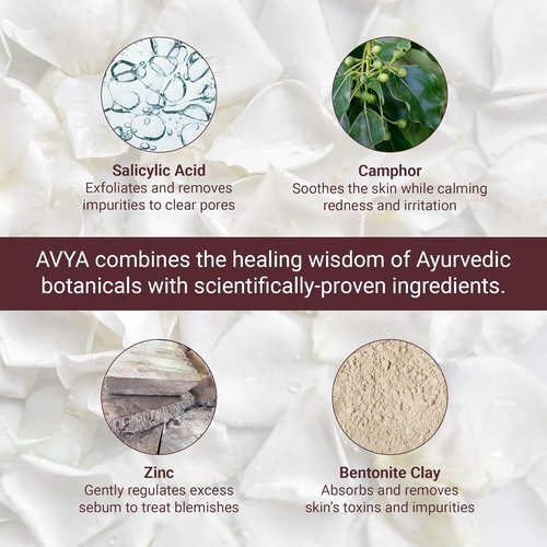 AVYA Hydroveda Essentials Daily Detox Clay Mask - Bentonite Clay for Blemishes & Calming Camphor | 1.7oz