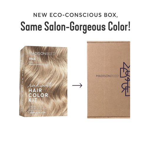 Madison Reed Radiant Hair Color Kit - 9NA Medium Cool Blonde with Ash Undertones | PPD-Free, Ammonia-Free Permanent Dye