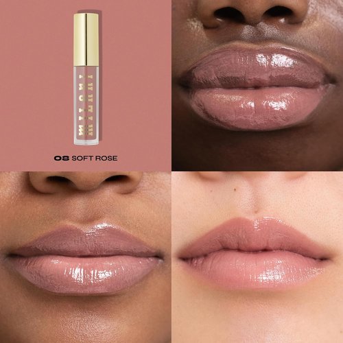Milani Lip Gloss - Keep It Full Nourishing Lip Plumper with Hyaluronic Acid | Soft Rose (0.13 Fl. Oz.)