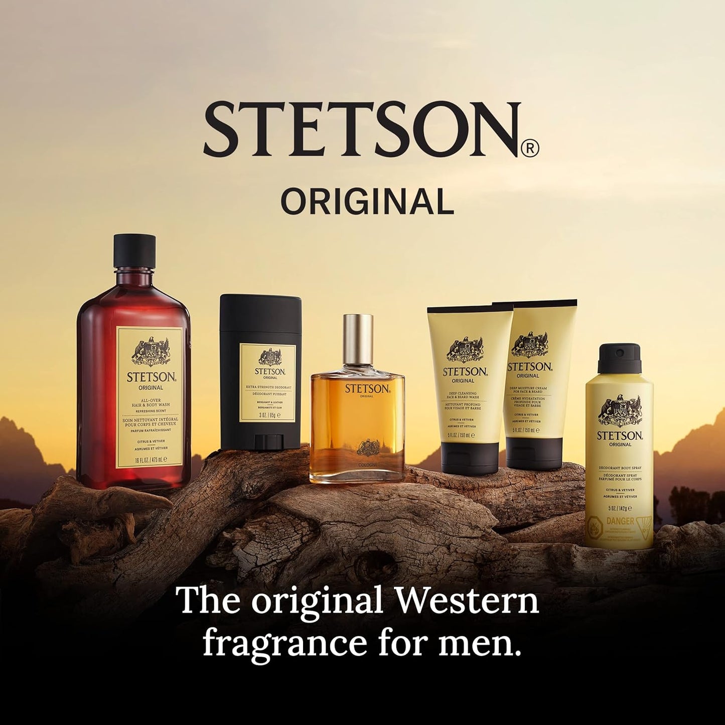 Stetson Men's Face Wash - Deep Clean Face & Beard Wash - Clarifying Soap - 5 oz - 3 Pack
