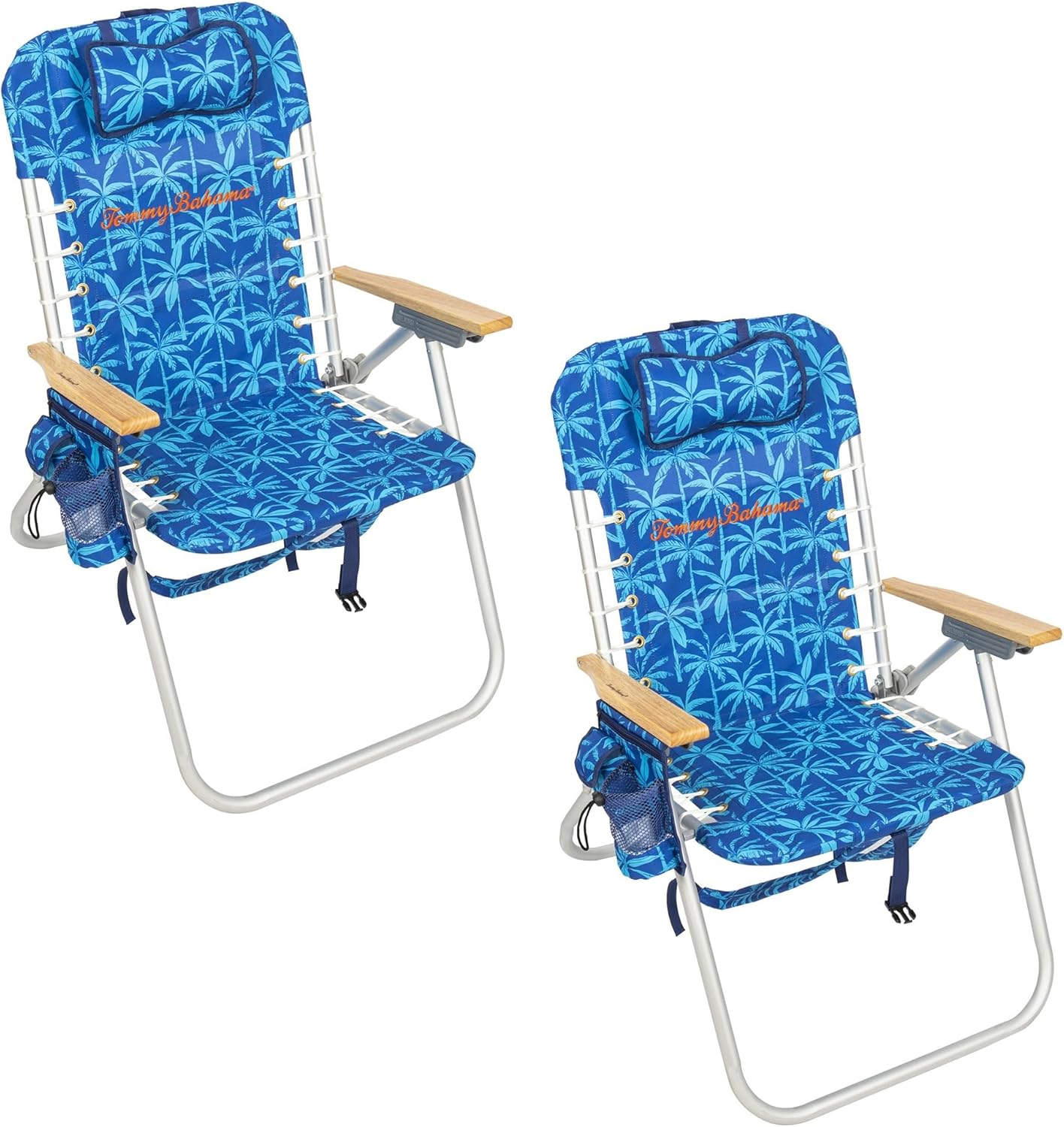 Tommy Bahama Folding Beach Chair - Hi-Boy 17" Seat Height with 4-Position Lace-Up Suspension
