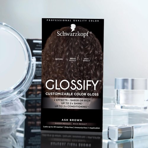 Schwarzkopf Glossify Color Gloss - Customizable Ash Brown Shade for Vibrant Hair Color