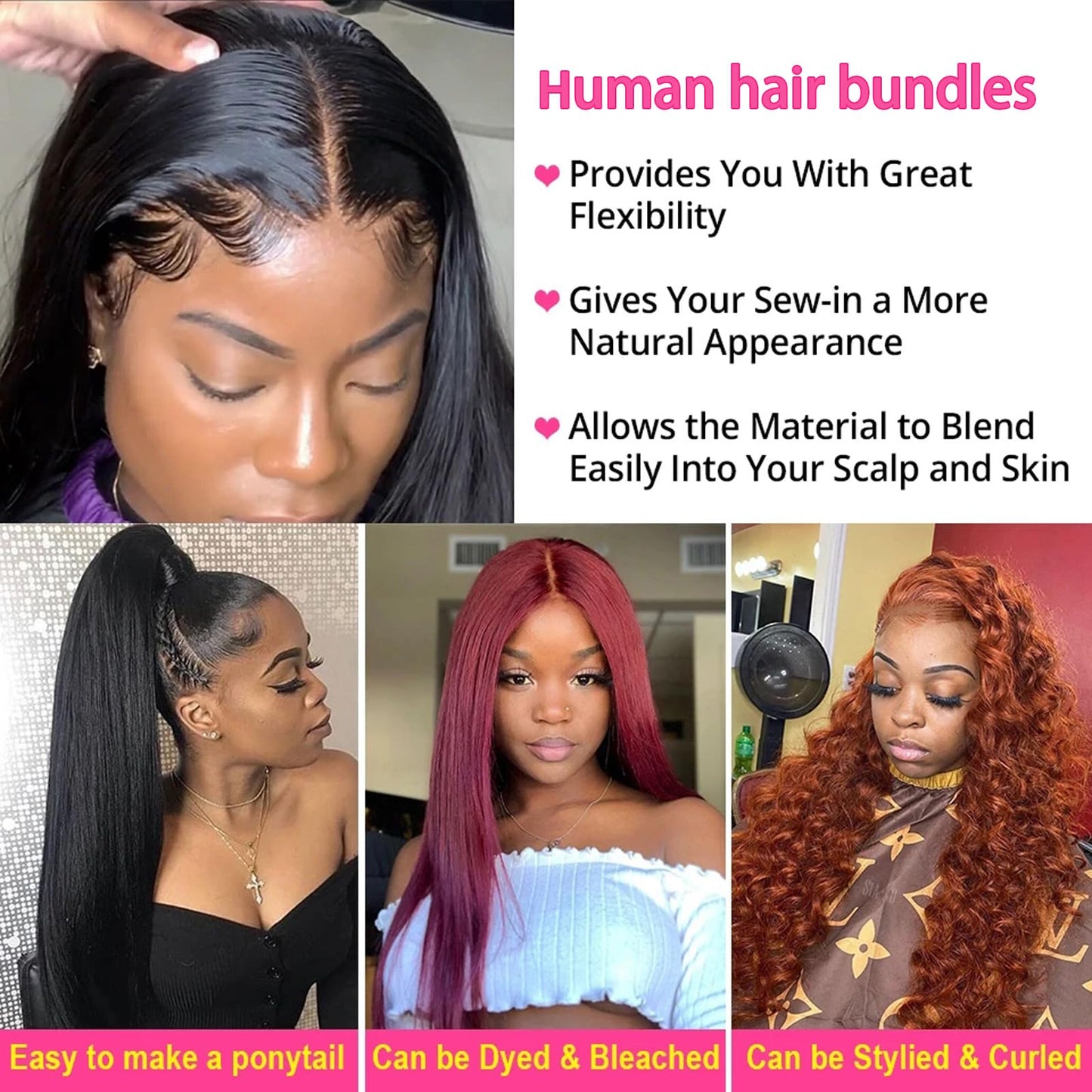 huarisi Brazilian Virgin Bundles Human Hair Straight 20 Inch 100% Unprocessed Virgin Hair 1 Bundles Straight Weave Human Hair Bundles 10A Straight Hair Single Bundle