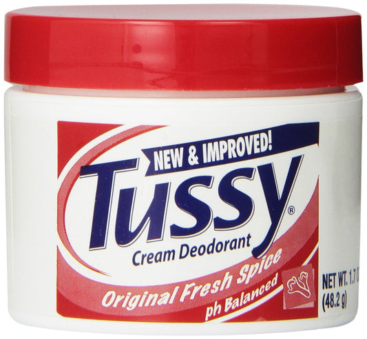 Tussy Cream Deodorant - Original Fresh Spice | Long-Lasting Protection, 1.7 OZ