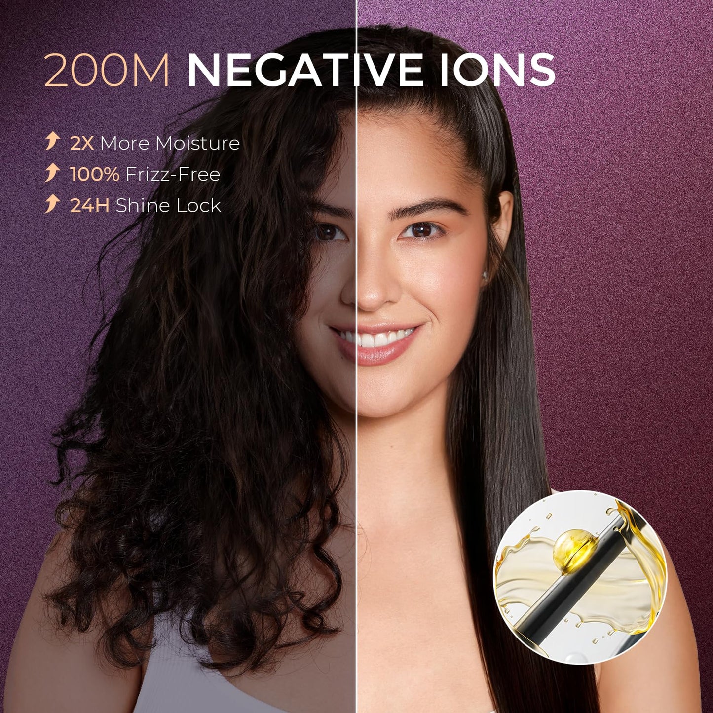 TYMO Flat Iron Hair Straightener Brush 2 in 1, 200M Ions Hair Straighteners for Women, Ceramic Dual Voltage Straightening Hot Comb for Anti-Frizz Straights, Waves, Curl, 3X Less Heat Damage