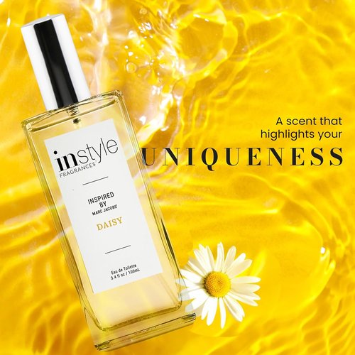 Instyle Fragrances | Women's Eau de Toilette Inspired by Marc Jacobs' Daisy - Clean, Vegan, 3.4 Fl Oz