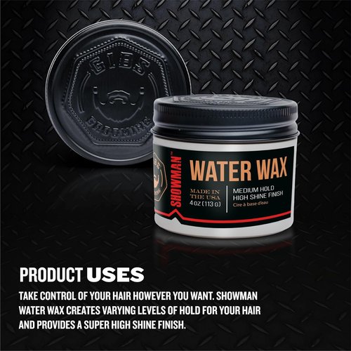 GIBS Water Wax - Medium Hold Hair Styling Product | Healthy High Shine, Water-Based, 4oz