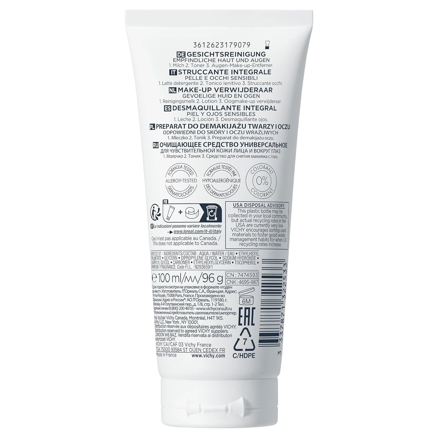 Vichy Pureté Thermale Cleanser - Gentle One Step Formula for Sensitive Skin | 6.7 oz
