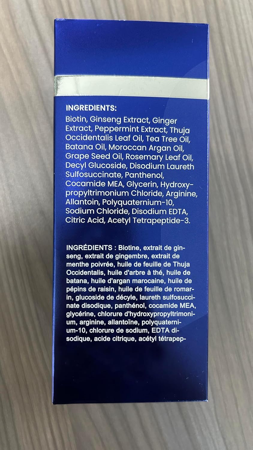 Uttse Biotion Hair Growth Shampoo - Natural Thickening Formula with Tea Tree Oil & Ginseng | 10.1 fl. oz, Dark Blue