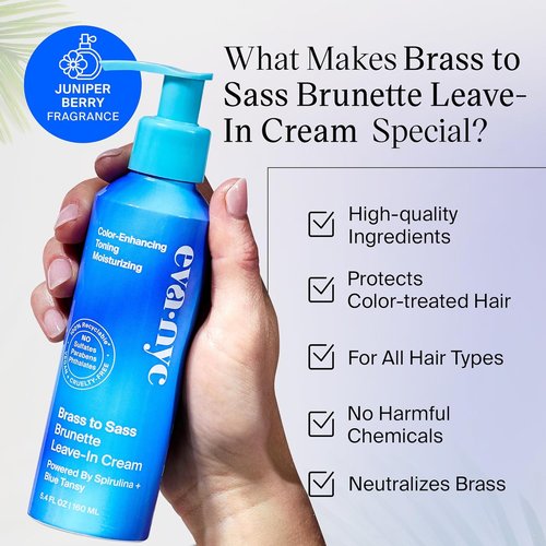 Eva NYC Leave-In Cream - Brass to Sass Vegan Toner for Color-Treated Hair | 5.4 fl oz