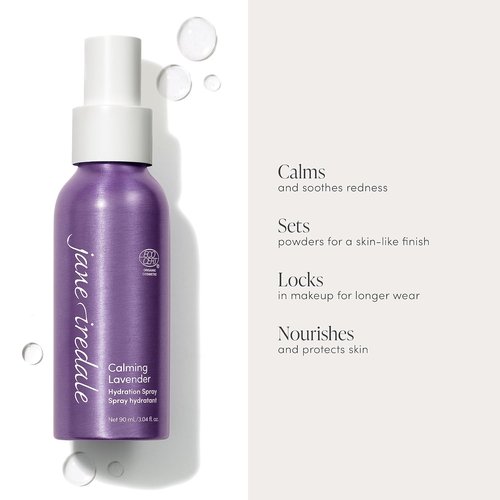 Jane Iredale Calming Lavender Hydration Spray - Natural Moisture-Locking Facial Mist for Soothing Redness & Makeup Setting