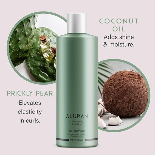 ALURAM Curl Shampoo - Lightweight Coconut Water Infused Formula for Curly Hair Care