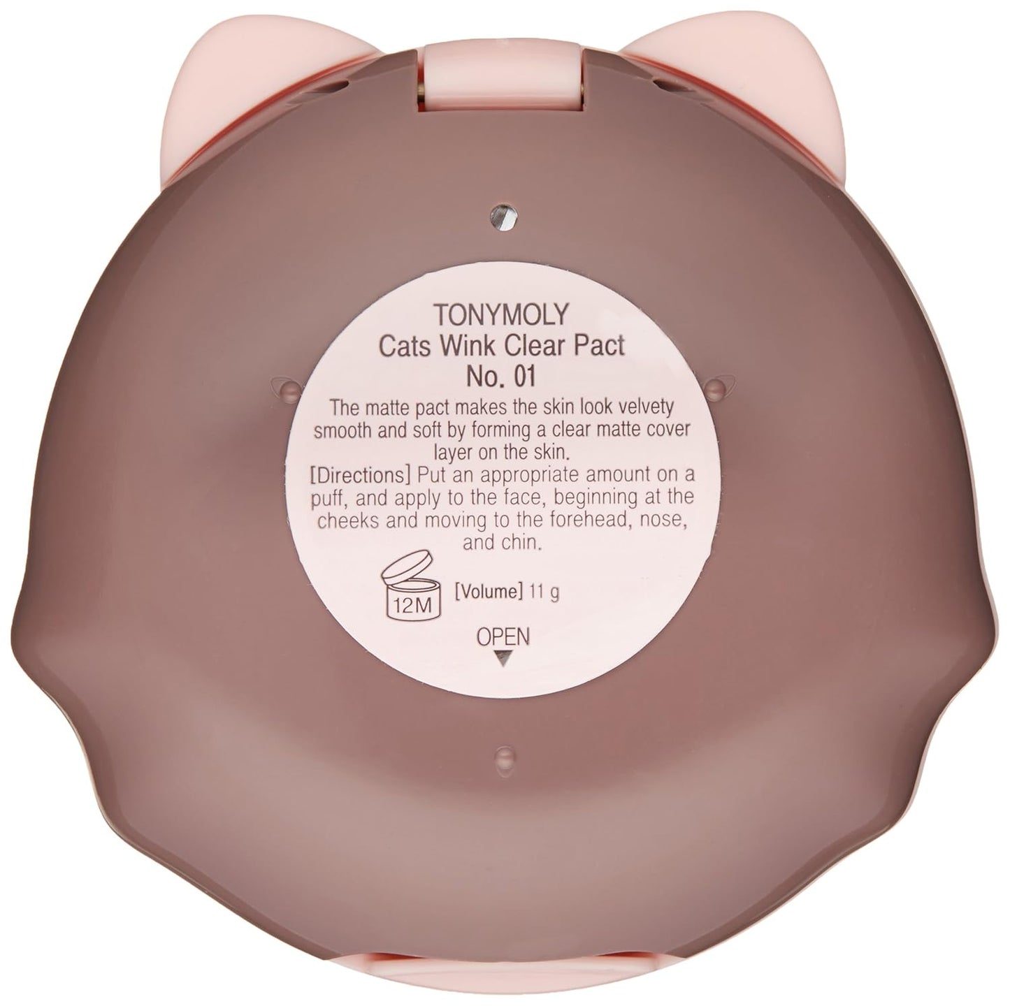 TONYMOLY Cats Wink Clear Pact - Lightweight Clear Skin Powder for Flawless Finish | 01 Clear Skin