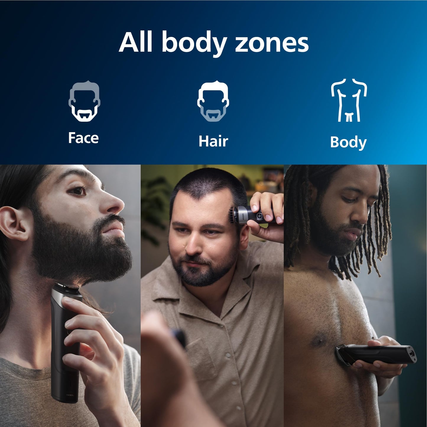 Philips Norelco Multigroom 5000 Series, All-in-One Trimmer, Beard Trimmer and Hair Clipper, 18-Piece Men's Grooming Kit for Beard, Face, Nose, Ear, Body, with Titanium Blades, Travel Pouch, MG5970/49