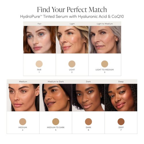 Jane Iredale HydroPure Tinted Serum - Hydrating Sheer-Coverage Formula with Hyaluronic Acid & CoQ10