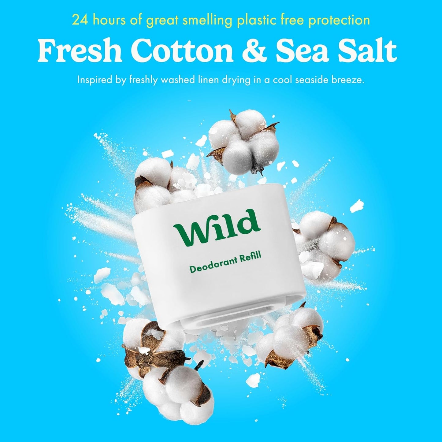 Wild Aluminum-Free Deodorant Starter Kit | Refillable Stick with Aqua Case & Vegan Refill Scents