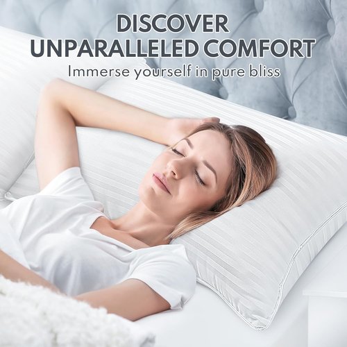 Regine Switzerland King Size Bed Pillows - Breathable Down Alternative Set of 2 for All Sleep Positions