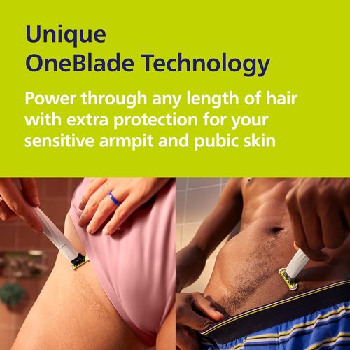 Philips Norelco OneBlade Intimate - Pubic Grooming Trimmer & Shaver with Extra Skin Protection | Model QP1924/70