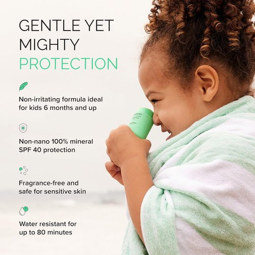 MDSolarSciences Mineral KidStick SPF 40 - Gentle, Fragrance-Free Sunscreen Stick for Kids | Zinc Oxide, Vitamins C & E | 0.6 oz
