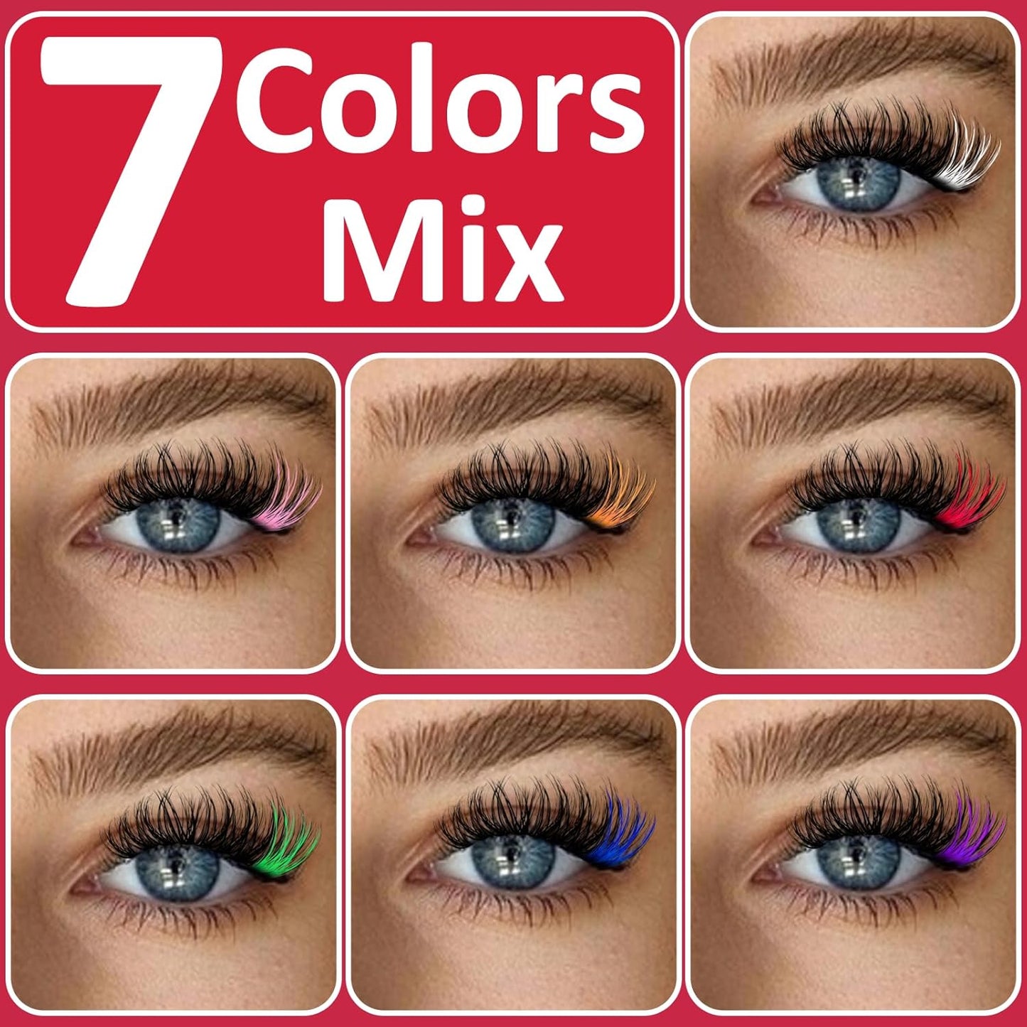 Colored Cluster Lashes Individual Lashes D Curl Lash Clusters DIY Eyelash Extensions Halloween Cosplay Pink Lashes Wispy Soft Colorful False Eyelashes at Home (40D-D,14mm)