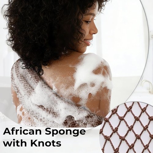 African Net Sponge | Authentic Exfoliating Body Scrubber - 3 Pieces for Shower & Bath Essentials