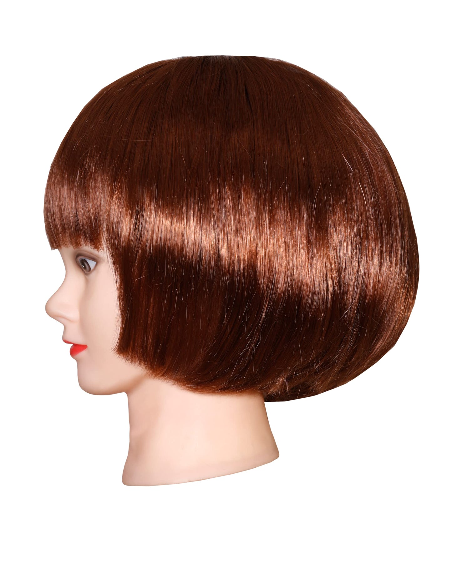 Matissa Short Straight 10" Bob Wig with Bangs Synthetic Fancy Dress Costume Halloween Party (Brown)