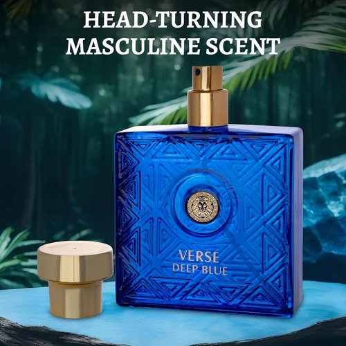 NovoGlow Verse Deep Blue Eau de Parfum Spray - Casual Men's Fragrance 3.4 Oz | Perfect Gift for Any Occasion