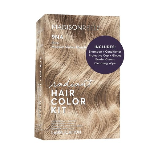 Madison Reed Radiant Hair Color Kit - 9NA Medium Cool Blonde with Ash Undertones | PPD-Free, Ammonia-Free Permanent Dye