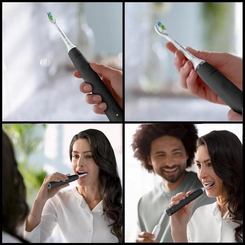 Philips Sonicare Electric Toothbrush - DiamondClean Brush Head 2-Pack Bundle | Rechargeable, Pressure Sensor, Black