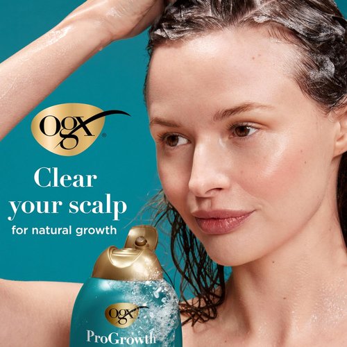 OGX ProGrowth + Peptide Clarifying Shampoo - Gentle Exfoliating Formula for Natural Hair Growth | 13 fl. oz