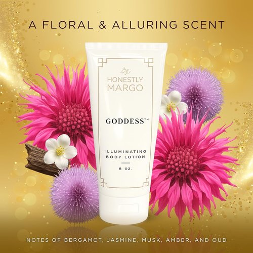Honestly Margo Goddess Shimmer Body Lotion - Luxury Golden Moisturizer for Soft Skin Glow | 6 Oz