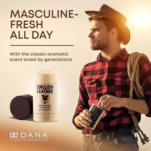 English Leather Deodorant for Men - Classic Citrus & Woody Scent | Long-Lasting 2.6 Oz (75 g)