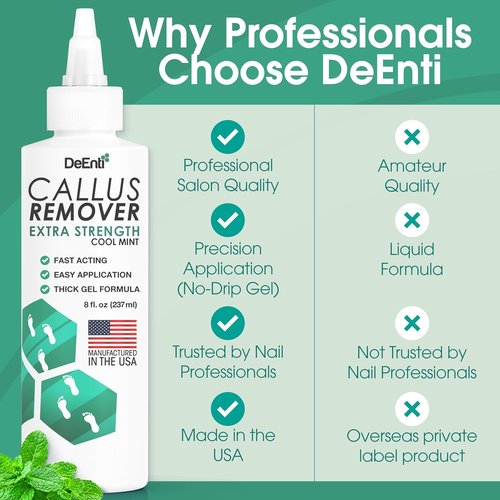 DeEnti Callus Maintenance Pack - Mint Scented Remover, Metal Rasp & Foot File | Salon-Grade Home Care Kit