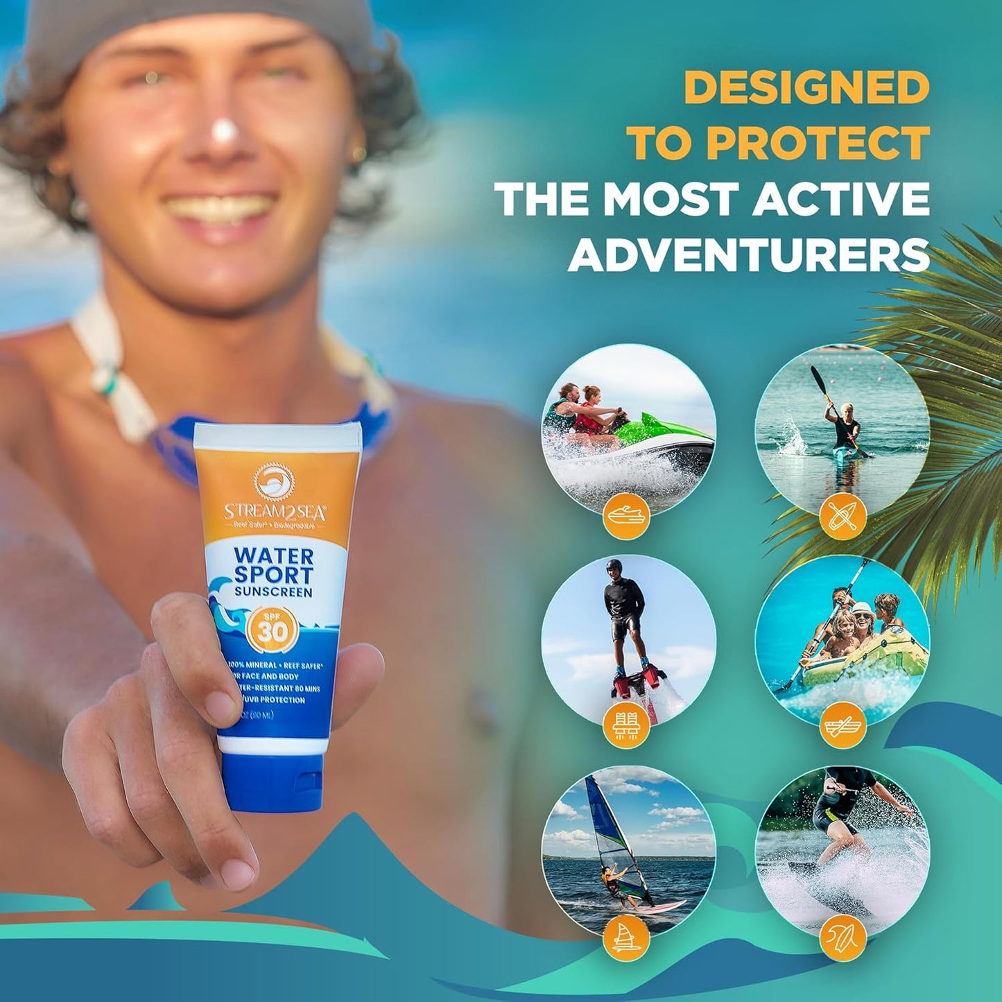 STREAM 2 SEA SPF 30 Biodegradable Mineral Sunscreen - Non-Greasy, Moisturizing, Reef Safe | 3 Fl Oz