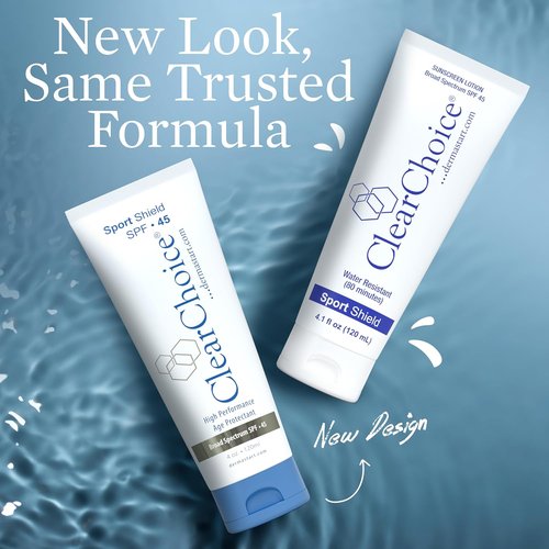 Clear Choice Sunscreen SPF 45 - Oil-Free, Zinc Oxide Formula, Water-Resistant, 4oz | No White Cast
