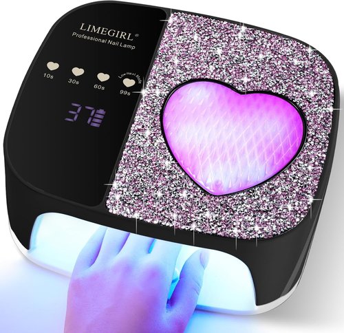 LIMEGIRL UV LED Nail Lamp Kit - Professional Fast Curing Gel Polish Dryer | Cordless & Rechargeable, Black
