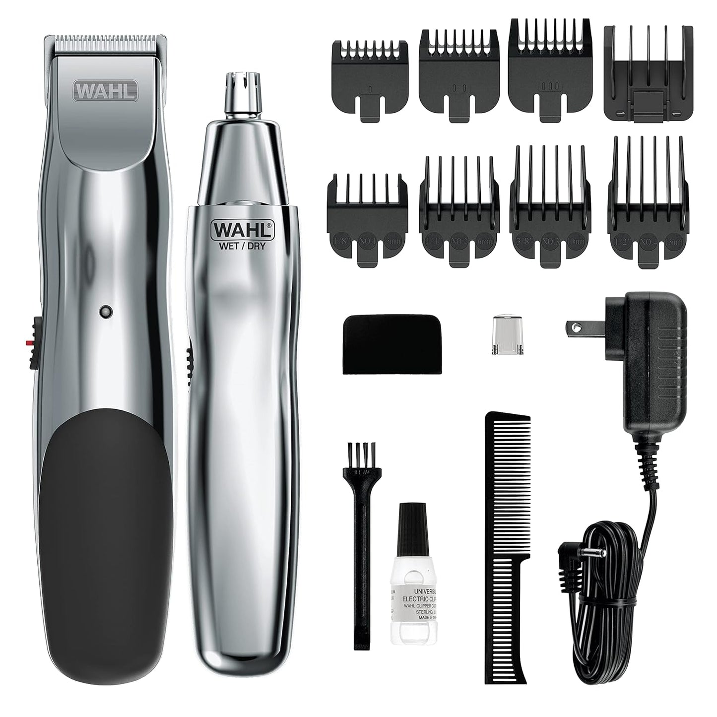 Wahl Groomsman Rechargeable Beard Trimmer Kit - Versatile Grooming for Mustaches & Nose Hair | Model 5622v