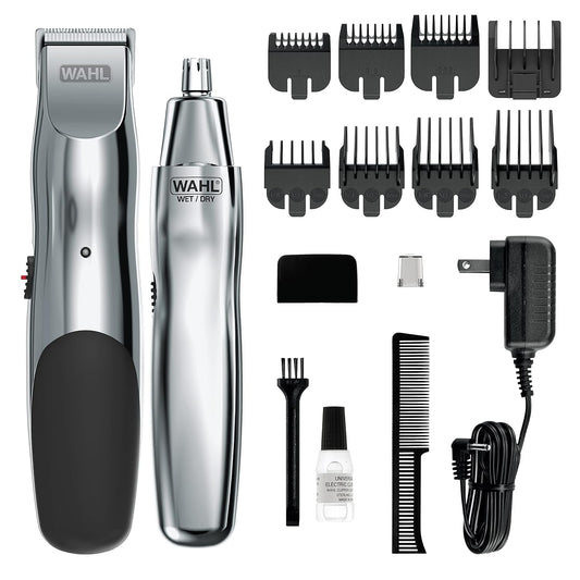 Wahl Groomsman Rechargeable Beard Trimmer Kit - Mustache & Nose Hair Grooming | Model 5622v