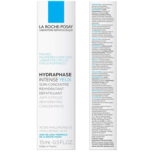 La Roche-Posay Hydraphase Intense Eye Cream - Reduces Under Eye Bags & Puffiness, 0.5 Fl Oz