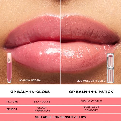 L'Oreal Paris Glow Paradise Hydrating Tinted Lip Balm-in-Gloss with Pomegranate Extract & Hyaluronic Acid, Ultra-Gentle, Non-Sticky Formula, Blissful Blush, 0.23 fl oz