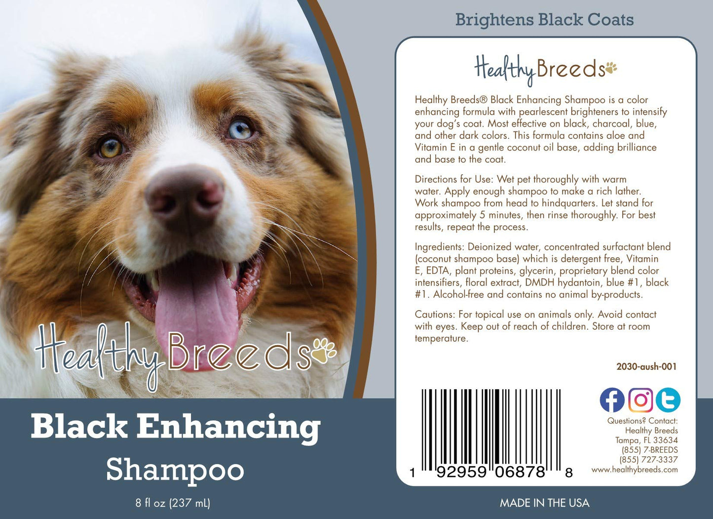 Healthy Breeds Australian Shepherd Black Enhancing Shampoo 8 oz